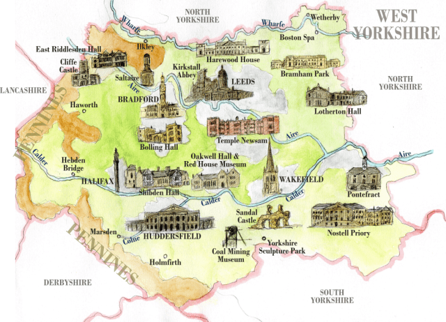 Carte du West Yorkshire