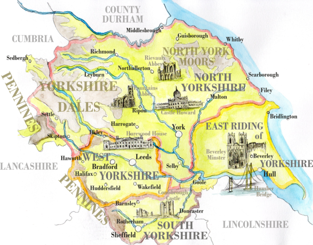 Carte du Yorkshire