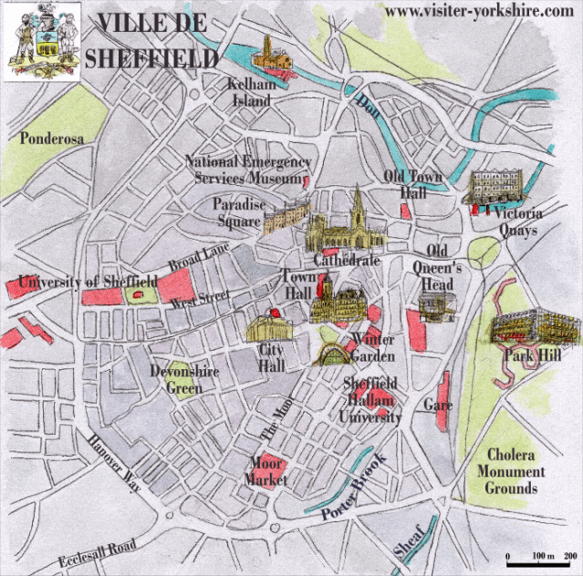 Plan de Sheffield Centre